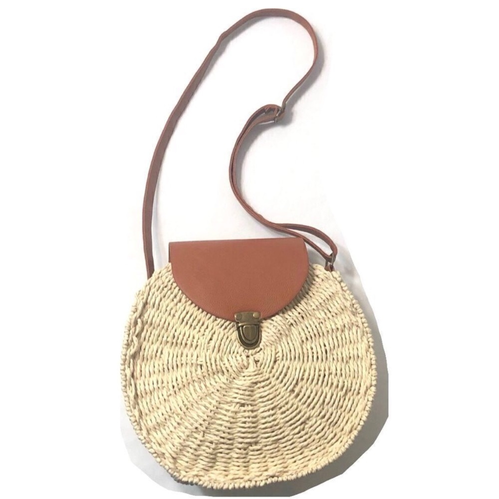 Raffia Large Straw crossbody bag